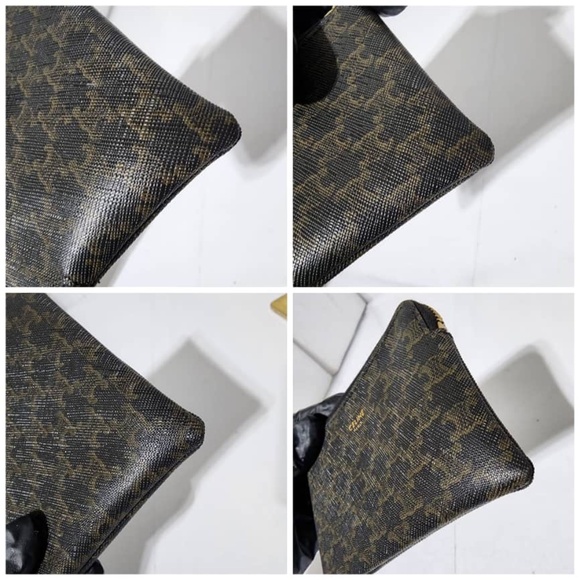 Authentic CELINE Triomphe Canvas Zipped Coin Purse/Wallet Black - Picture 10 of 12